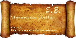 Stefanovics Etelka névjegykártya