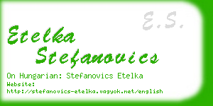 etelka stefanovics business card